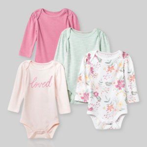 OEKO-TEX 4PK Meadow Long Sleeve Bodysuit